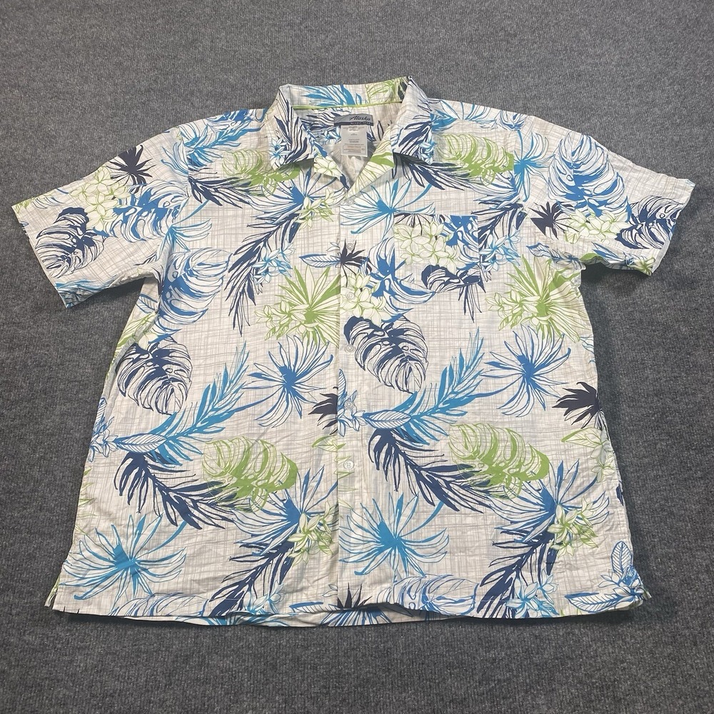 Alaska by Luly Yang Mens 3XL Hawaiian Shirt Short Sleeve Button up Floral Print